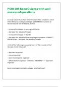 PSIO 305 Keen Quizzes with well answered questions