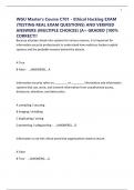 WGU Master's Course C701 - Ethical Hacking EXAM &lpar;TESTING REAL EXAM QUESTIONS&rpar; AND VERIFIED ANSWERS &lpar;MULTIPLE CHOICES&rpar; &vert;A&plus; GRADED &vert;100&percnt; CORRECT&excl;&excl;