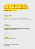  Level 1 Google Certification Questions &sol; Q-Bank &sol; Complete Accurate Quizzes with Verified Answers &sol; 2025&period;