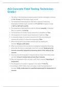 ACI Concrete Field Testing Technician- Grade I  Questions And Answers Already Graded A&plus;
