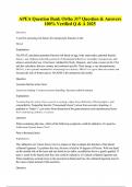APEA Question Bank Ortho 317 Question & Answers 100&percnt; Verified Q & A 2025