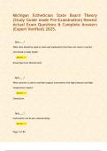 Michigan Esthetician State Board Theory &lpar;Study Guide made Pre-Examination&rpar; Newest Actual Exam Questions & Complete Answers &lpar;Expert Verified&rpar; 2025&period;      Quiz&lowbar;&lowbar;&lowbar;&lowbar;&quest; What item should be used on tools and implements that have not come in contact with blood or 