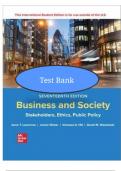 Test Bank for Business and Society Stakeholders Ethics Public Policy 17th Edition By Anne Lawrence