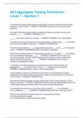 ACI Aggregate Testing Technician - Level 1 - Section 7 All Possible Questions and Answers with complete solution