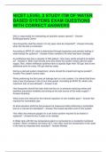 NICET LEVEL 2 STUDY ITM OF WATER BASED SYSTEMS EXAM QUESTIONS WITH CORRECT ANSWERS 