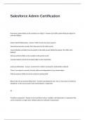 Salesforce Admin Certification Test Questions and Answers