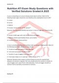 Nutrition ATI Exam Study Questions with Verified Solutions Graded A 2025