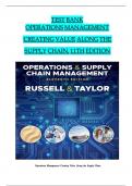 TEST BANK Operations Management Creating Value Along the Supply Chain, 11th Edition by Russell all Chapters 1-17 complete, ISBN: 9781119905677