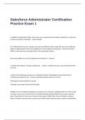 Salesforce Administrator Certification Practice Exam 1 Questions and Answers