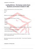 Leading Marines - Developing Leaders Exam Questions and Answers Graded A&plus; 2025