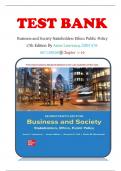 TEST BANK Business and Society Stakeholders Ethics Public Policy 17th Edition By Anne Lawrence&comma; ISBN 978-0071289368&vert;&vert;Chapter 1-19&period;ORIGINAL COPY
