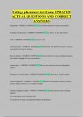 College placement test Exam UPDATED  ACTUAL QUESTIONS AND CORRECT  ANSWERS