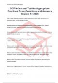 DCF Infant and Toddler Appropriate Practices Exam Questions and Answers Graded A&plus; 2025