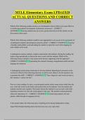 MTLE Elementary Exam UPDATED  ACTUAL QUESTIONS AND CORRECT  ANSWERS