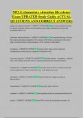 MTLE elementary education life science  Exam UPDATED Study Guide ACTUAL  QUESTIONS AND CORRECT ANSWERS