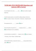 NURS 660&colon; PSYCHOPHARM Questions and  Answers 100&percnt; Correct