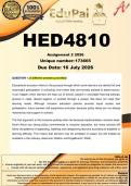 HED4810 Assignment 2 &lpar;COMPLETE ANSWERS&rpar; 2026 - DUE 16 July 2026