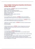 Future Soldier Training Exam Questions And Answers  Verified 100&percnt; Correct 