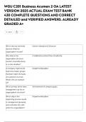 WGU C201 BUSINESS ACUMEN OBJECTIVE ASSESSMENT LATEST VERSION 2025 ACTUAL EXAM TEST BANK 60 COMPLETE QUESTIONS AND CORRECT DETAILED and VERIFIED ANSWERS&period; ALREADY GRADED A&plus;