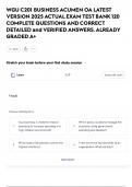 WGU C201 BUSINESS ACUMEN OA LATEST VERSION 2025 ACTUAL EXAM TEST BANK 120 COMPLETE QUESTIONS AND CORRECT DETAILED and VERIFIED ANSWERS&period; ALREADY GRADED A&plus; 