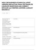 WGU C201 BUSINESS ACUMEN OA LATEST VERSION 2025 ACTUAL EXAM TEST BANK 270 COMPLETE QUESTIONS AND CORRECT DETAILED and VERIFIED ANSWERS&period; ALREADY GRADED A&plus;