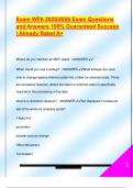 Exam WFA 2025&sol;2026 Exam Questions  and Answers 100&percnt; Guaranteed Success  &vert; Already Rated A&plus;