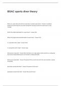 BSAC sports diver Theory Exam Questions and Answers
