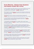 Evolve Maternity &ndash; Newborn Exam Questions  And Answers Verified 100&percnt; Correct 