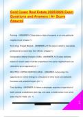 Gold Coast Real Estate 2025&sol;2026 Exam  Questions and Answers &vert; A&plus; Score  Assured 