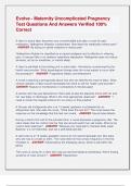 Evolve - Maternity Uncomplicated Pregnancy  Test Questions And Answers Verified 100&percnt;  Correct  