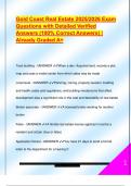 GOLD COAST REAL ESTATE EXAM PACKAGE DEAL QUESTIONS AND VERIFIED DETAILED ANSWERS &vert; 100&percnt; GUARANTEED PASS &vert; ALREADY GRADED A&plus;
