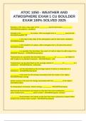 ATOC 1050 - WEATHER AND ATMOSPHERE EXAM 1 CU BOULDER EXAM 100&percnt; SOLVED 2025