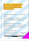 MLT 106 Test 3 ABO and Rh Blood  System Groups 2025&sol;2026 Exam  Questions and Verified Answers &vert;  Already Graded A&plus; 