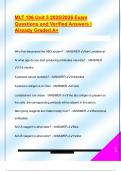 MLT 106 Unit 3 2025&sol;2026 Exam  Questions and Verified Answers &vert;  Already Graded A&plus;