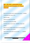 MLT 106 UNIT 6 2025&sol;2026 Exam  Questions and Answers &vert; A&plus; Score  Assured 