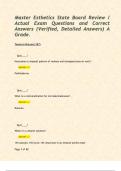 Master Esthetics State Board Review &sol; Actual Exam Questions and Correct Answers &lpar;Verified&comma; Detailed Answers&rpar; A Grade&period;   