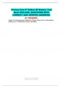 Primary Care 6th Edition BY Buttaro Test  Bank 2025-2026&period; QUESTIONS WITH  CORRECT AND VERIFIED ANSWERS&period;  A&plus; GRADED&period; 
