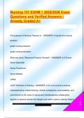 Nursing 101 EXAM 1 2025&sol;2026 Exam  Questions and Verified Answers &vert;  Already Graded A&plus;