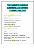 TAUC MEDICATIONS EXAM QUESTIONS AND CORRECT ANSWERS 2025&sol;2026