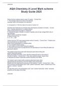 AQA Chemistry A Level Mark scheme  Study Guide 2025 