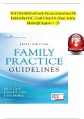 TEST BANKS For Family Practice Guidelines 5th Edition by Jill C&period; Cash&semi; Cheryl A&period; Glass&semi; Jenny Mullen&vert;&vert;Chapters 1 - 23 COMPLETE NEWEST VERSION UPDATED 2025