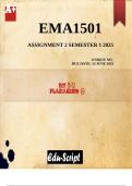 EMA1501 Assignment 2 &lpar;COMPLETE ANSWERS&rpar; Semester 1 2025 - DUE 13 June 2025