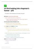 English Literature &ndash; Analysis of Keats' &OpenCurlyDoubleQuote;On First Looking into Chapman&rsquo;s Homer&rdquo; &lpar;AQA&sol;Edexcel A-Level&rpar;&comma; Annotated Poem and Commentary Notes