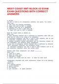 WEST COAST EMT BLOCK &num;2 EXAM EXAM QUESTIONS WITH CORRECT ANSWERS