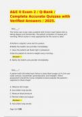 A&E II Exam 2 &sol; Q-Bank &sol; Complete Accurate Quizzes with Verified Answers &sol; 2025&period;
