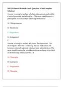 NR326&sol; NR 326 Chamberlain College Of Nursing - NR326 Mental Health Exam 1 Questions With Complete Solutions