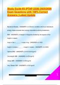 Study Guide &num;3 &lpar;PTAP 2230&rpar; 2025&sol;2026  Exam Questions with 100&percnt; Correct  Answers &vert; Latest Update