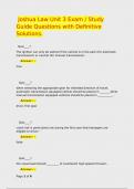  Joshua Law Unit 3 Exam &sol; Study Guide Questions with Definitive Solutions&period;