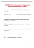 VADETS Final Exam Study Guide &ndash; Virginia Driver  Education Course &lpar;Complete Review&rpar;