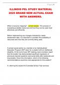 ILLINOIS PEL STUDY MATERIAL  2025 BRAND NEW ACTUAL EXAM  WITH ANSWERS&period; 